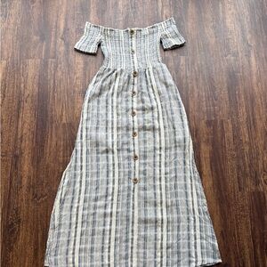 Altar’d State Women’s Off-The-Shoulder Smocked Stripped Maxi Dress - Size S